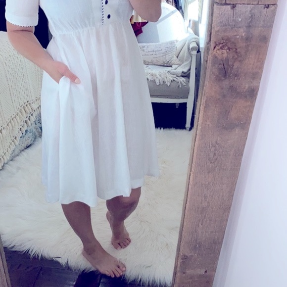 Vintage white nautical dress size 8 Petite - Picture 4 of 8